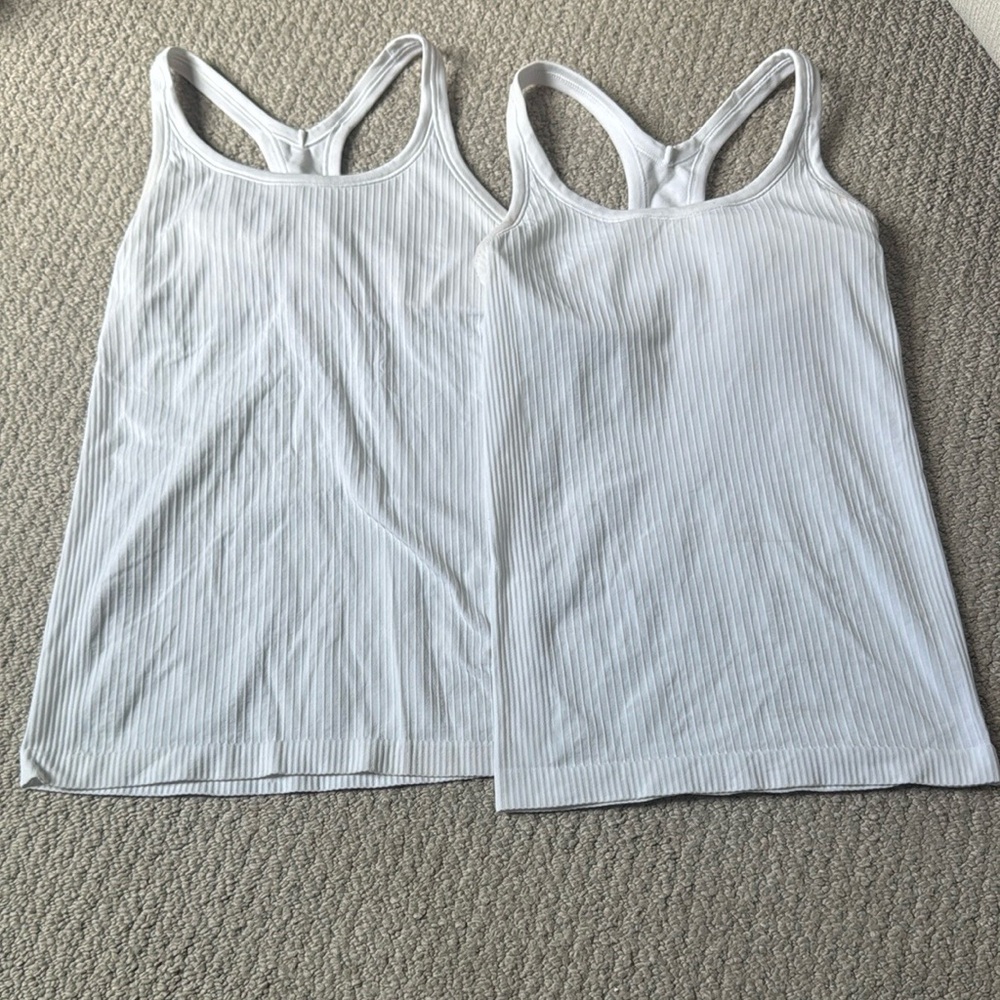 Lululemon White Ebb to Street Tank Top